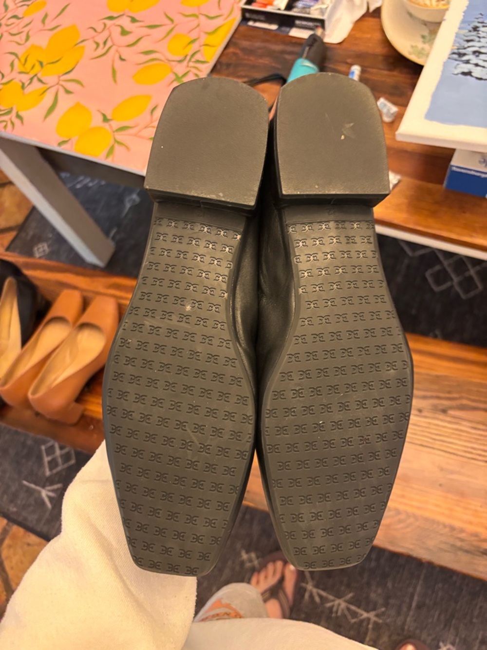 Sam Edelman Kasey Black Leather Square-Toe Flat - Picture 8 of 8